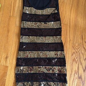 Black and Gold Sequin Dress